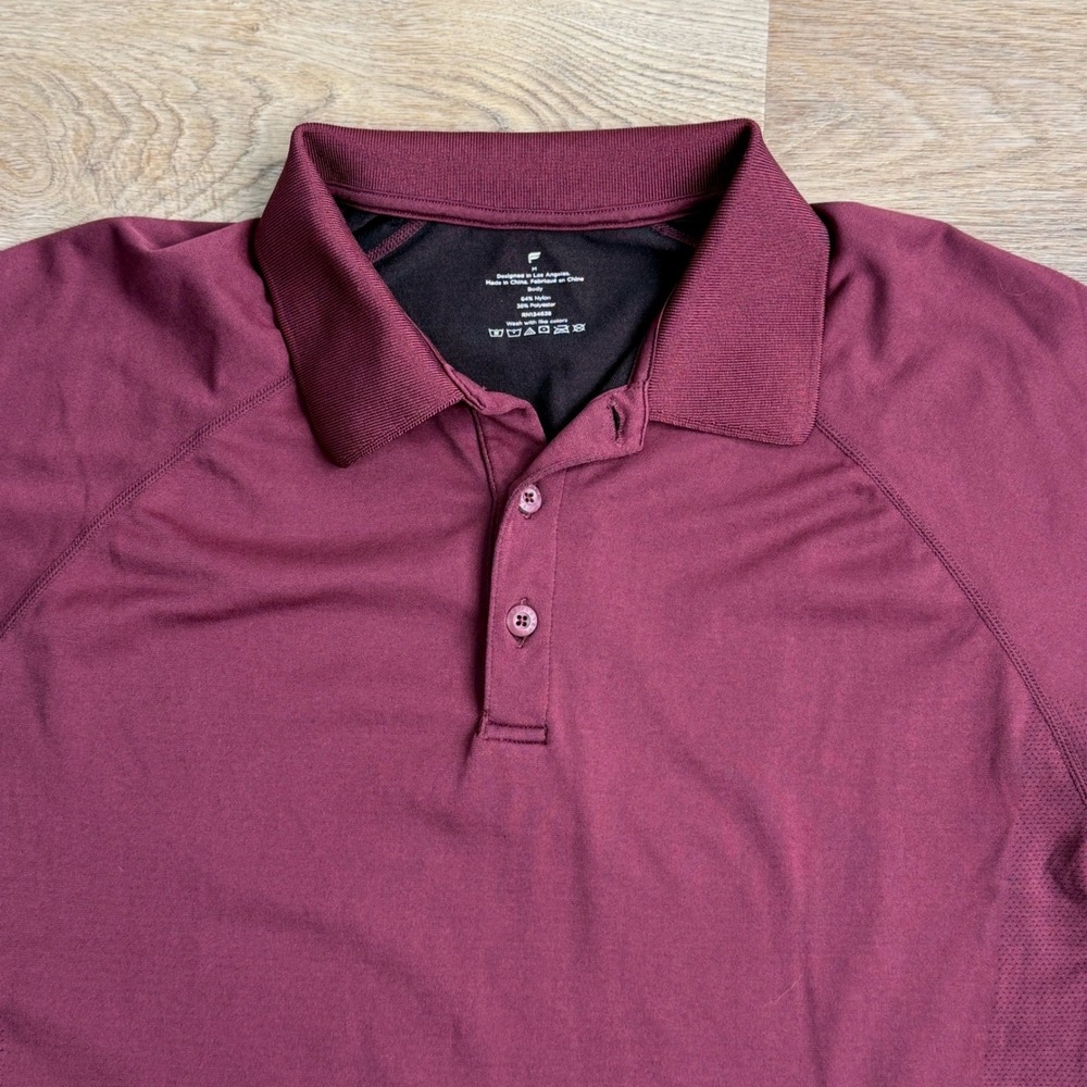 Fabletics (Burgundy) Polo Shirt‎ Mens Medium Active Golf Outdoors Office